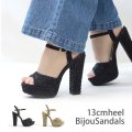 SALE【COMEX】 2color/ 13cmヒール/ ラメ/ ラインストーン/ オープントゥ/ アンクルストラップ/ ハイヒール/ ストラップサンダル[OF02]