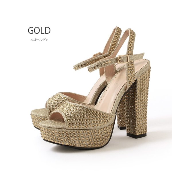 画像9: SALE【COMEX】 2color/ 13cmヒール/ ラメ/ ラインストーン/ オープントゥ/ アンクルストラップ/ ハイヒール/ ストラップサンダル[OF02]