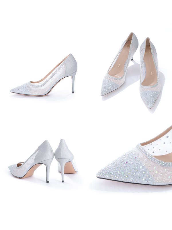 画像13: 【COMEX】 3color/ 8cmヒール/ ラメ/ ラインストーン/ ピンヒール/ ポインテッドトゥ/ ハイヒール/ パンプス[OF02]