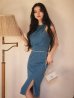 ブルーグリーン　モデル：ゆりお　身長：165cm　着用サイズ：Sサイズ