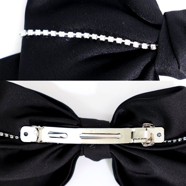 画像8: 【ヘアアクセサリー/バレッタ】【Angel R/エンジェルアール】ラインビジューレースダブルリボン[OF02]