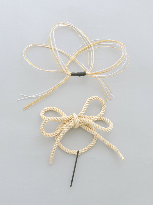 画像2: 【卒業袴小物】水引ホワイトドライフラワーセット髪飾り【1カラー】