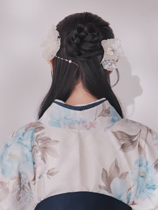 画像5: 【卒業袴小物】シフォン生地パールフラワーコサージュ【1カラー】