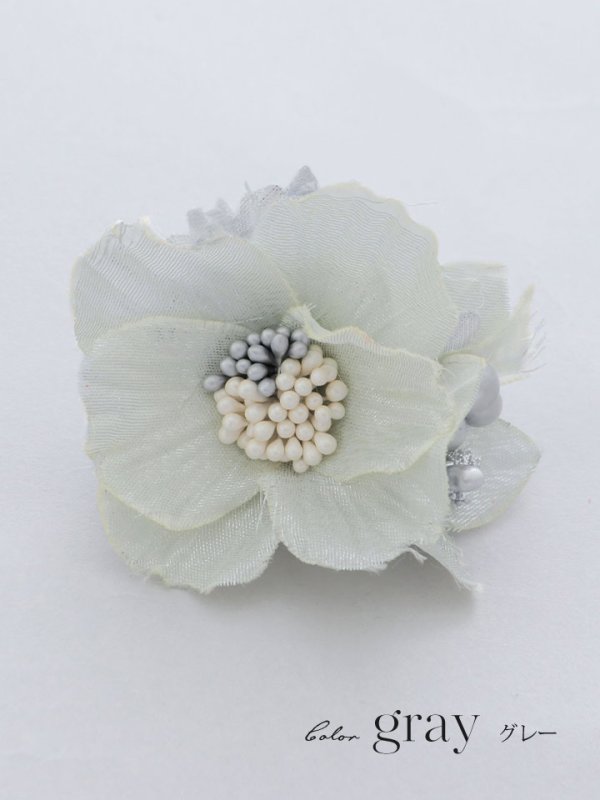 画像2: 【卒業袴小物】オーガンジーフラワーアンティークベリーコサージュ【3カラー】