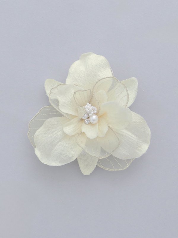 画像2: 【卒業袴小物】オーガンジー×パールアーティフィシャルフラワーコサージュ【1カラー】