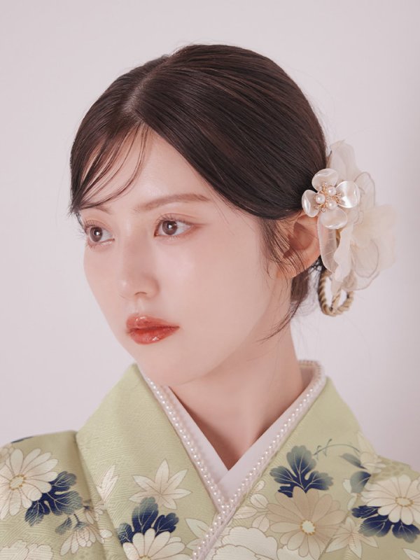 画像4: 【卒業袴小物】オーガンジー×パールアーティフィシャルフラワーコサージュ【1カラー】