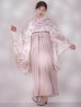 画像4: 【予約商品 / 1月中旬発送予定】ピンク牡丹×菊 ペールピンク二尺袖着物【卒業袴３点セット 二尺袖着物/帯/袴】 (4)