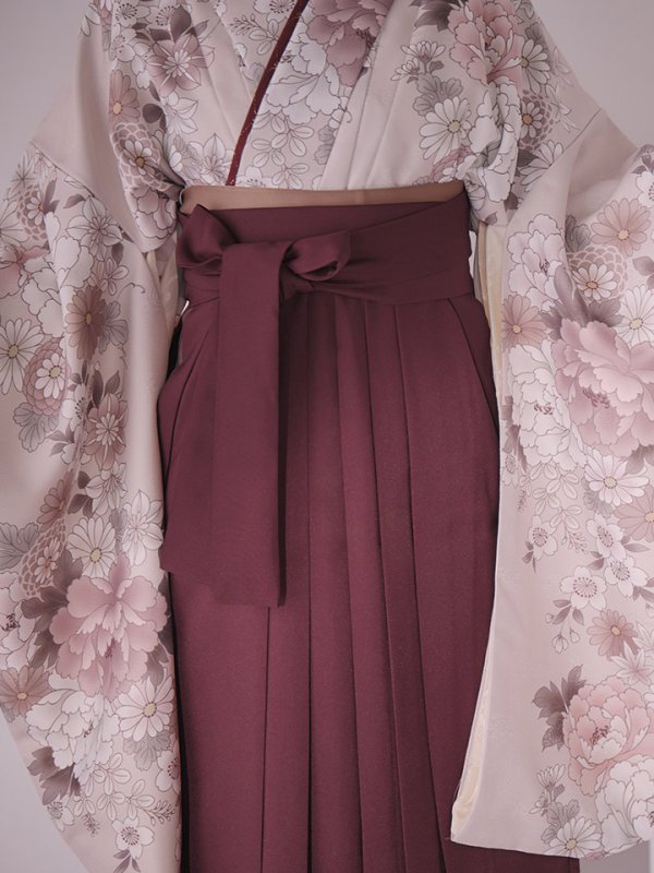 画像20: 【予約商品 / 1月中旬発送予定】ピンク牡丹 くすみピンク二尺袖着物【卒業袴３点セット 二尺袖着物/帯/袴】