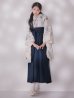 画像1: 【予約商品/1月中旬発送予定】ブルー芍薬 ホワイト二尺袖着物【卒業袴３点セット 二尺袖着物/帯/袴】 (1)