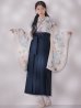 画像4: 【予約商品/1月中旬発送予定】ブルー芍薬 ホワイト二尺袖着物【卒業袴３点セット 二尺袖着物/帯/袴】 (4)