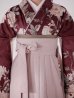 画像17: 【予約商品/1月中旬発送予定】ピンク芍薬 ワインレッド二尺袖着物【卒業袴３点セット 二尺袖着物/帯/袴】 (17)