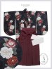 画像17: 【予約商品/1月中旬発送予定】白×赤椿 ブラック二尺袖着物【卒業袴３点セット 二尺袖着物/帯/袴】 (17)