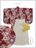 画像23: 【予約商品 / 1月中旬発送予定】菊×椿 ワインレッド二尺袖着物【卒業袴３点セット 二尺袖着物/帯/袴】 (23)