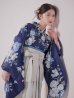 画像5: 【予約商品/1月中旬発送予定】青フラワーブーケ ブルー二尺袖着物【卒業袴３点セット 二尺袖着物/帯/袴】 (5)