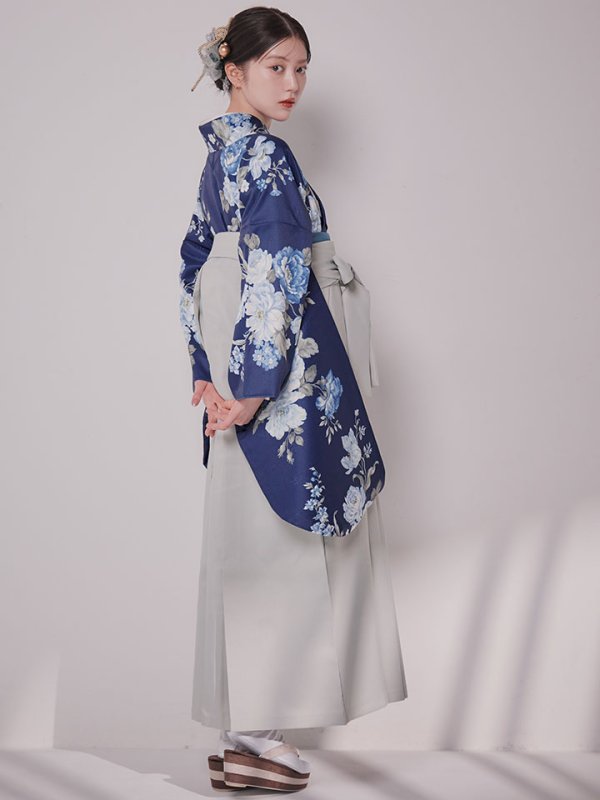 画像12: 【予約商品/1月中旬発送予定】青フラワーブーケ ブルー二尺袖着物【卒業袴３点セット 二尺袖着物/帯/袴】