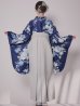 画像14: 【予約商品/1月中旬発送予定】青フラワーブーケ ブルー二尺袖着物【卒業袴３点セット 二尺袖着物/帯/袴】 (14)