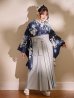 画像5: 【予約商品/1月中旬発送予定】青フラワーブーケ ブルー二尺袖着物【卒業袴３点セット 二尺袖着物/帯/袴】 (5)