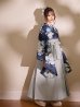 画像7: 【予約商品/1月中旬発送予定】青フラワーブーケ ブルー二尺袖着物【卒業袴３点セット 二尺袖着物/帯/袴】 (7)