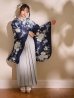 画像17: 【予約商品/1月中旬発送予定】青フラワーブーケ ブルー二尺袖着物【卒業袴３点セット 二尺袖着物/帯/袴】 (17)