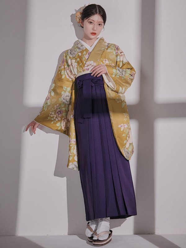 画像8: 【予約商品 / 1月中旬発送予定】黄フラワーブーケ イエロー二尺袖着物【卒業袴３点セット 二尺袖着物/帯/袴】