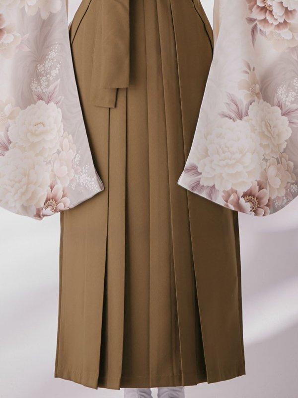 画像21: 【予約商品/1月中旬発送予定】グレーピンクフラワー グラデーション二尺袖着物【卒業袴３点セット 二尺袖着物/帯/袴】