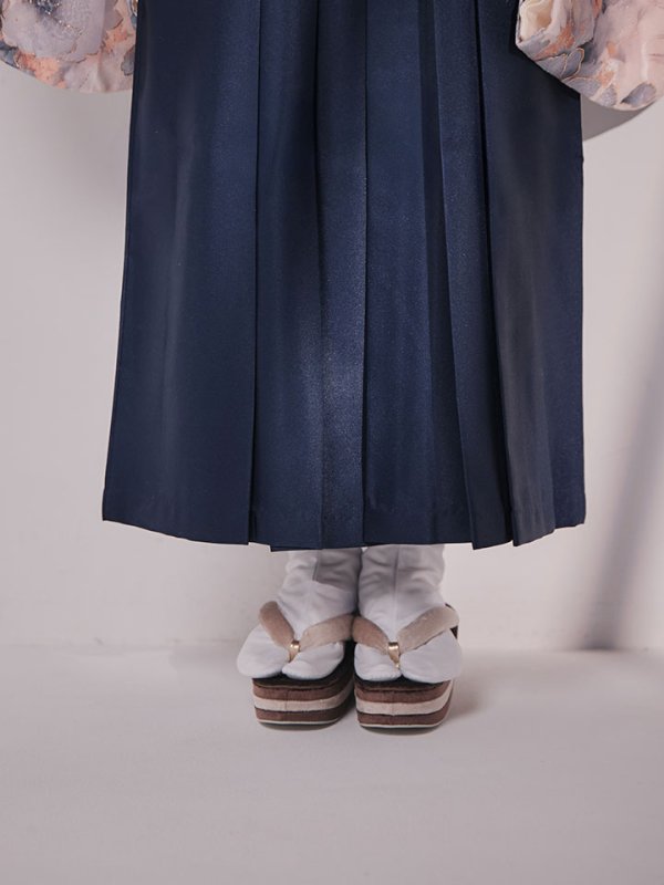 画像21: 【予約商品 / 1月中旬発送予定】グレーピンクフラワー グラデーション二尺袖着物【卒業袴３点セット 二尺袖着物/帯/袴】