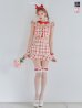 画像1: 【値下げ！】【即日発送】【ハロウィン】 チェックバニーセットアップ  【コスプレ6点セット】【XS-Lサイズ/2カラー】[OF01] (1)