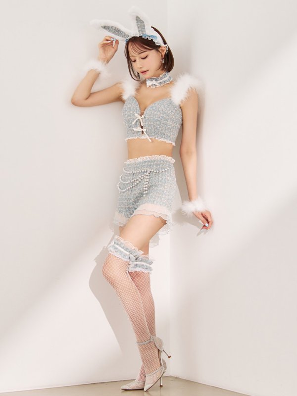 画像8: 【SALE!!】【即日発送】【ハロウィン】 ファーツイードバニーセットアップ 【コスプレ8点セット】【XS-Mサイズ/3カラー】[HC03]