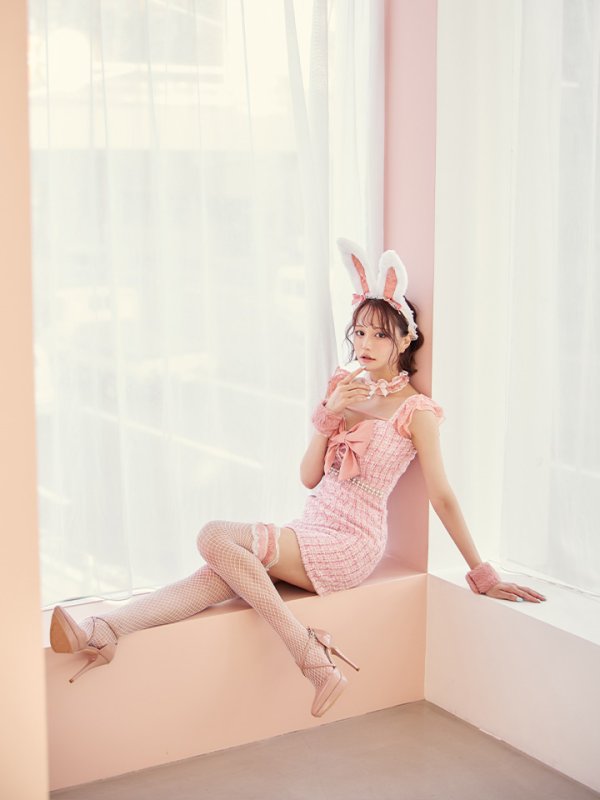 画像12: 【SALE!!】【即日発送】【ハロウィン】 ツイードバニーミニワンピ 【コスプレ6点セット】【S-Lサイズ/2カラー】[HC03]