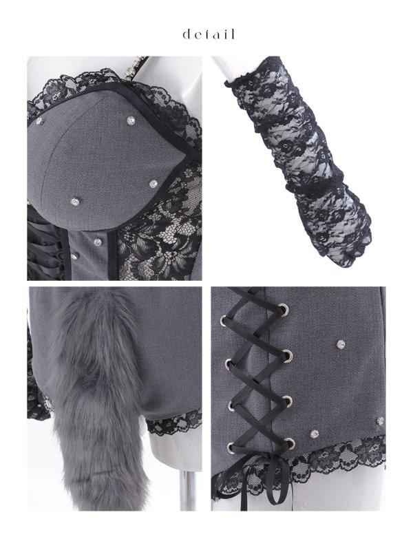 画像15: 【即日発送】【送料無料！】【ハロウィン】ウルフランジェリーセットアップ【コスプレ6点セット】【XS-Lサイズ/1カラー】[HC03]