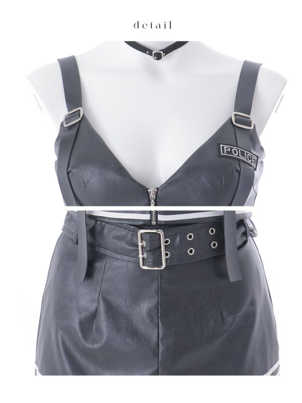 画像21: 【即日発送】【送料無料！】【ハロウィン】レザーポリスセットアップコスプレ【コスプレ8点セット】【XS-Mサイズ/1カラー】[HC03]
