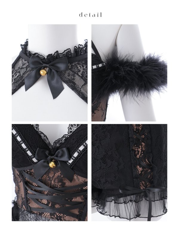 画像21: 【ハロウィン】ファー黒猫セットアップ【コスプレ5点セット】【XS-Mサイズ/1カラー】[HC03]