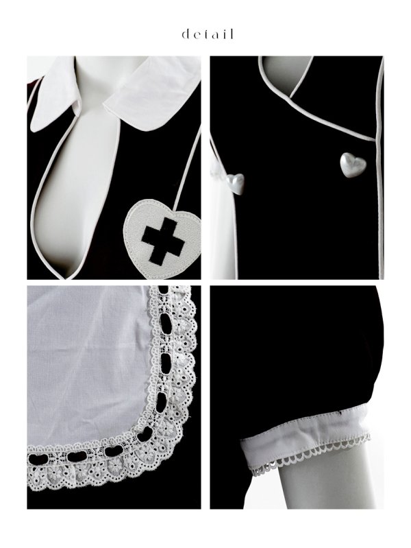 画像25: 【即日発送】【ハロウィン】 バストカットナース 【コスプレ5点セット】【XS-Mサイズ/2カラー】[HC03]