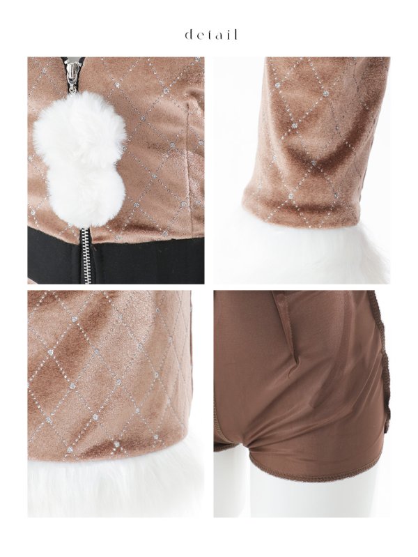 画像28: 【即日発送】【ハロウィン】キルティングビジューうさぎ【コスプレ4点セット】【XS-XLサイズ/1カラー】[HC03]