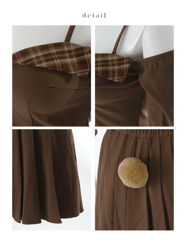 画像20: 【即日発送】【ハロウィン】オフショルプリーツ くまセットアップコスプレ【コスプレ5点セット】【XS-Lサイズ/1カラー】[OF04]