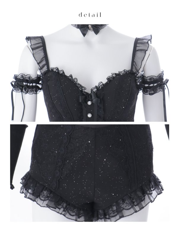 画像17: 【マリームーンコラボ】【ハロウィン】黒猫ビスチェセットアップ【コスプレ7点セット】【XS-Lサイズ/1カラー】[HC03]