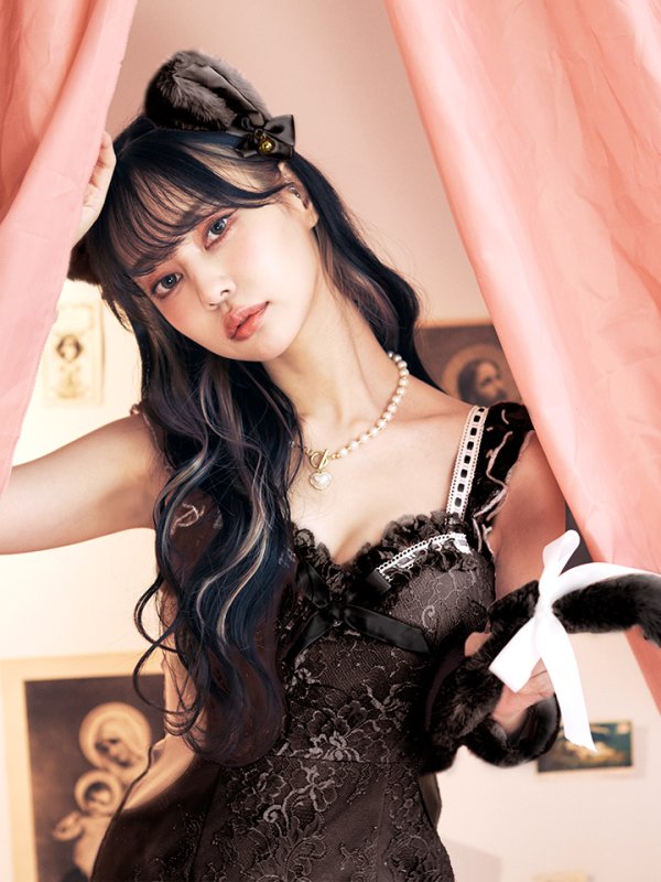 画像3: 【即日発送】【ハロウィン】【LARME/ラルム掲載】 キャットレースミニワンピ 【コスプレ5点セット】【XS-Mサイズ/3カラー】[OF04]