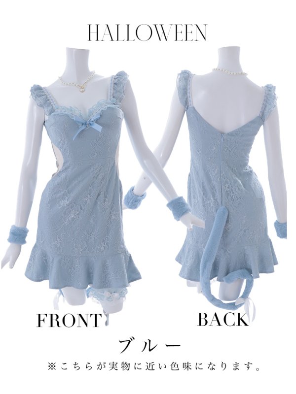 画像35: 【即日発送】【ハロウィン】緩苺ちゃん着用 キャットレースミニワンピ 【コスプレ5点セット】【XS-Mサイズ/3カラー】[OF04]