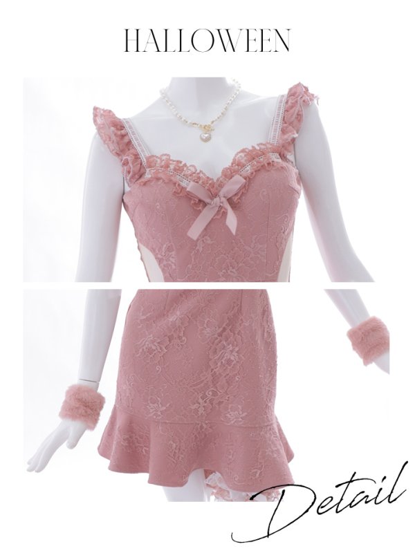 画像32: 【即日発送】【ハロウィン】緩苺ちゃん着用 キャットレースミニワンピ 【コスプレ5点セット】【XS-Mサイズ/3カラー】[OF04]