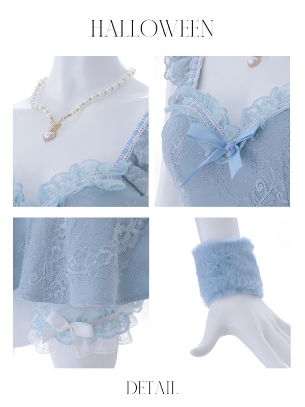 画像37: 【即日発送】【ハロウィン】緩苺ちゃん着用 キャットレースミニワンピ 【コスプレ5点セット】【XS-Mサイズ/3カラー】[OF04]