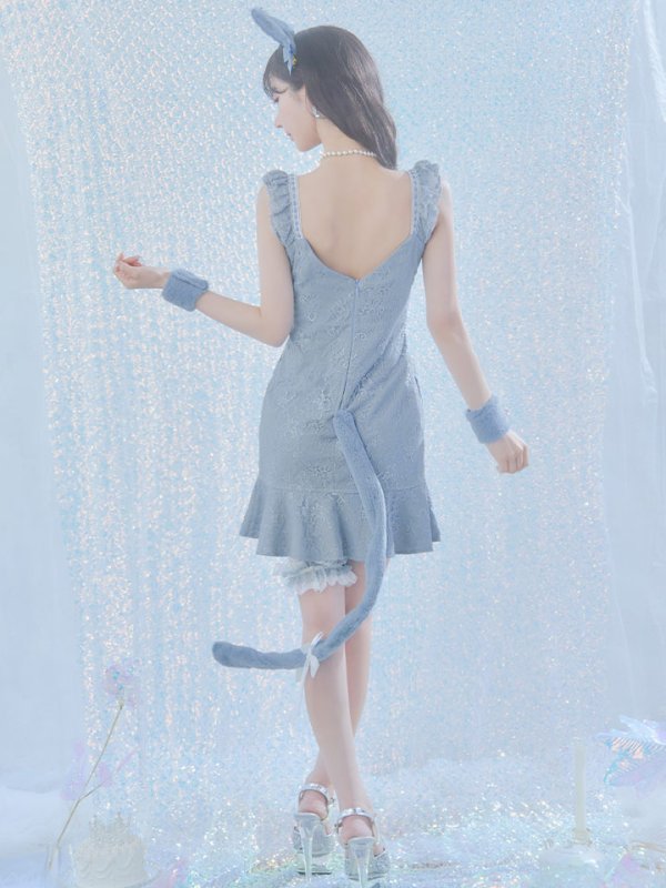 画像24: 【即日発送】【ハロウィン】緩苺ちゃん着用 キャットレースミニワンピ 【コスプレ5点セット】【XS-Mサイズ/3カラー】[OF04]