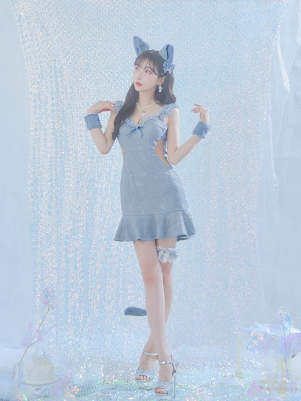 画像17: 【即日発送】【ハロウィン】緩苺ちゃん着用 キャットレースミニワンピ 【コスプレ5点セット】【XS-Mサイズ/3カラー】[OF04]