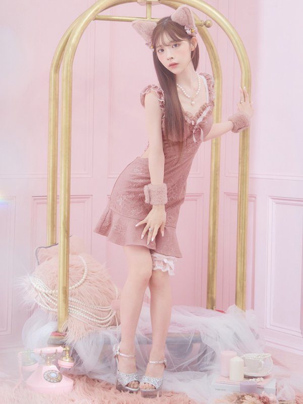 画像5: 【即日発送】【ハロウィン】緩苺ちゃん着用 キャットレースミニワンピ 【コスプレ5点セット】【XS-Mサイズ/3カラー】[OF04]