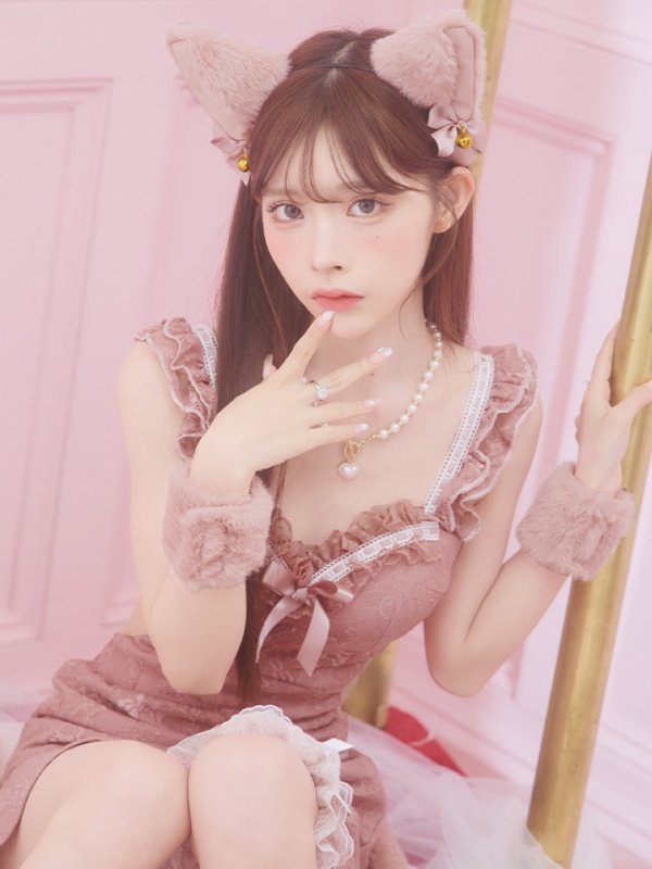 画像6: 【即日発送】【ハロウィン】緩苺ちゃん着用 キャットレースミニワンピ 【コスプレ5点セット】【XS-Mサイズ/3カラー】[OF04]