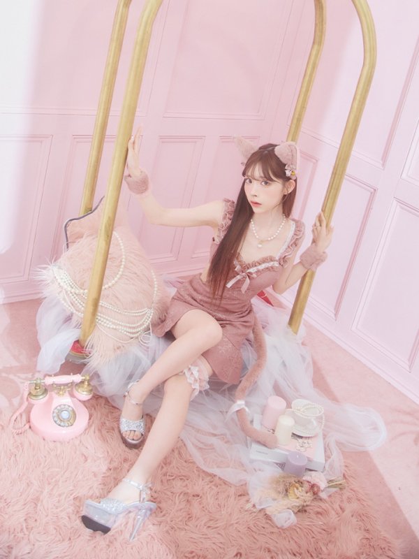 画像7: 【即日発送】【ハロウィン】緩苺ちゃん着用 キャットレースミニワンピ 【コスプレ5点セット】【XS-Mサイズ/3カラー】[OF04]