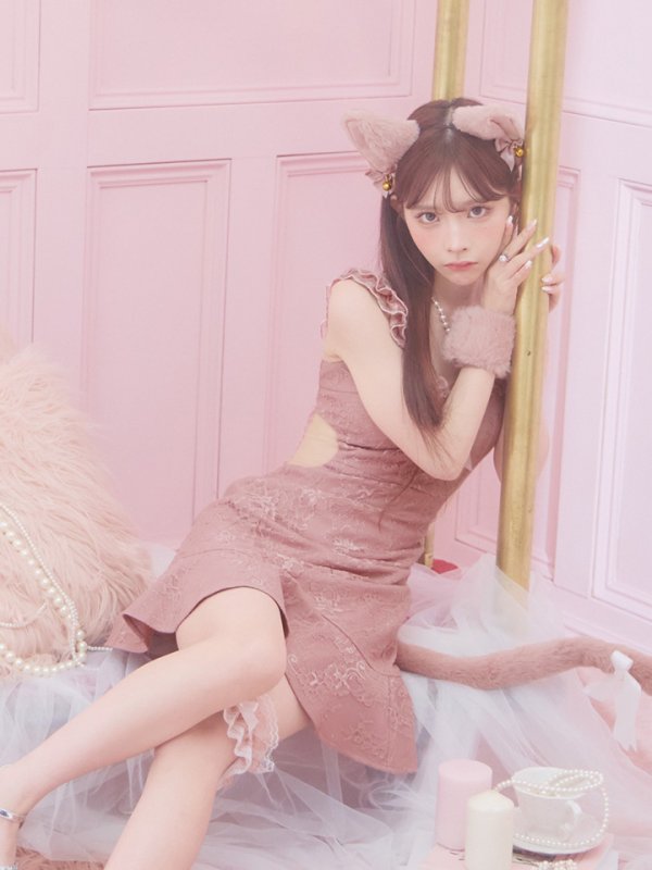 画像9: 【即日発送】【ハロウィン】緩苺ちゃん着用 キャットレースミニワンピ 【コスプレ5点セット】【XS-Mサイズ/3カラー】[OF04]