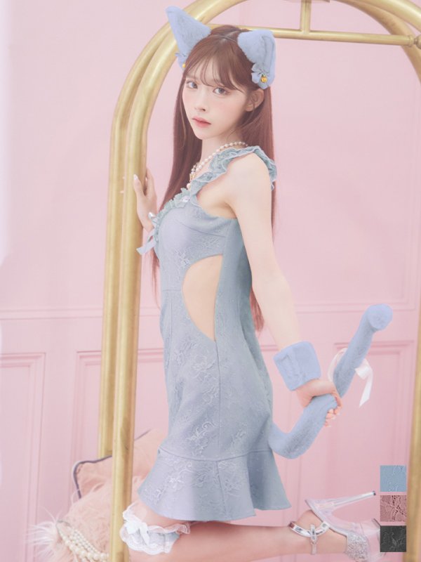 画像16: 【即日発送】【ハロウィン】緩苺ちゃん着用 キャットレースミニワンピ 【コスプレ5点セット】【XS-Mサイズ/3カラー】[OF04]