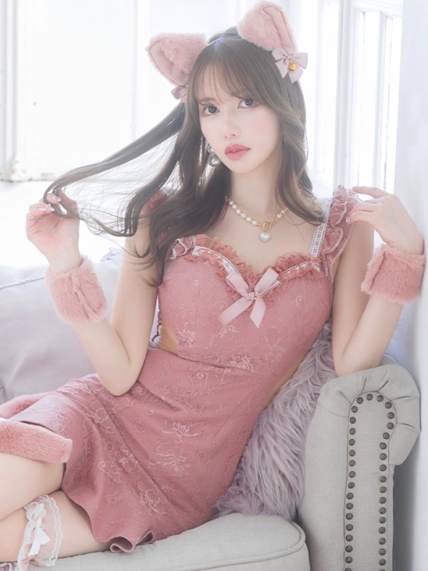 画像12: 【即日発送】【ハロウィン】 キャットレースミニワンピ 【コスプレ5点セット】【XS-Mサイズ/3カラー】[OF04]