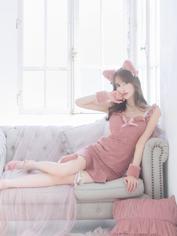 画像13: 【即日発送】【ハロウィン】 キャットレースミニワンピ 【コスプレ5点セット】【XS-Mサイズ/3カラー】[OF04]