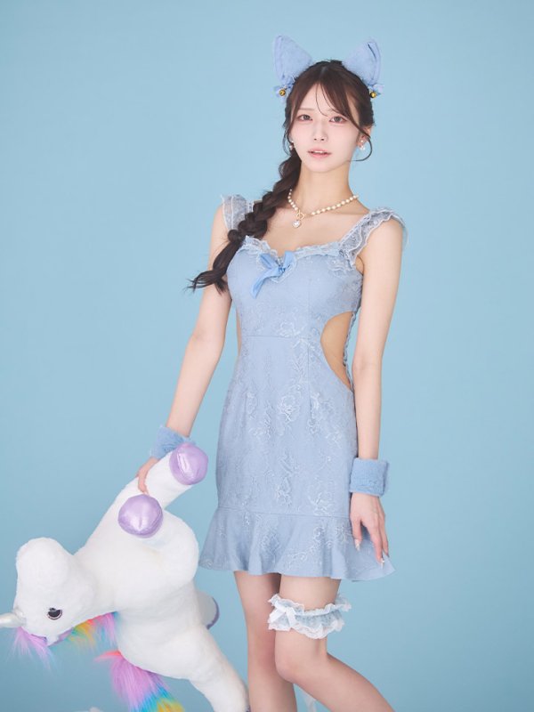 画像12: 【即日発送】【ハロウィン】 キャットレースミニワンピ 【コスプレ5点セット】【XS-Mサイズ/3カラー】[HC03]